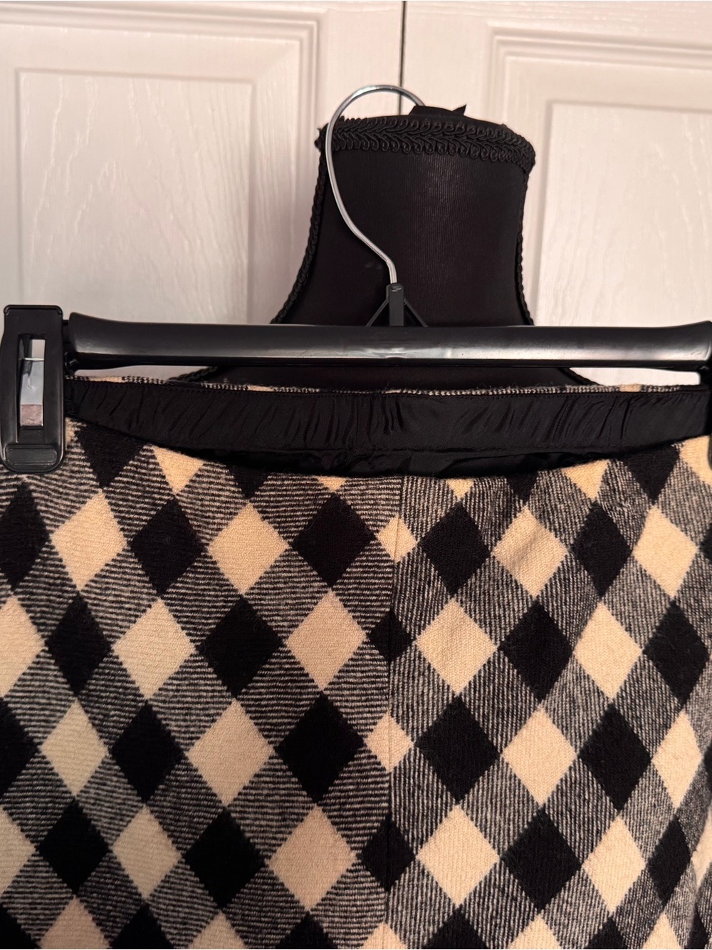 Lauren Ralph Lauren Black and Cream Diamond-Check Maxi Dress